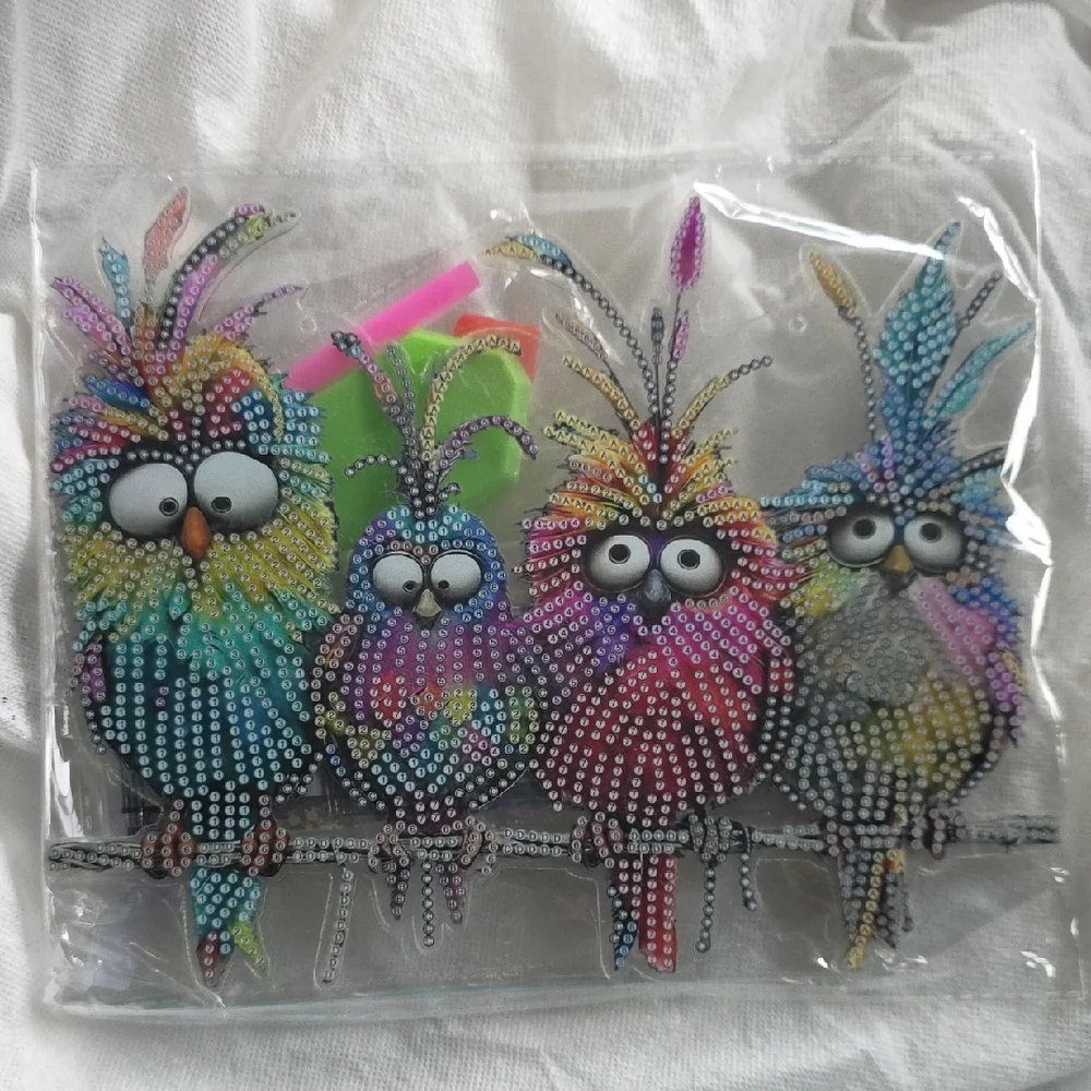 Diamond Art Colorful Beaded Bird Decor